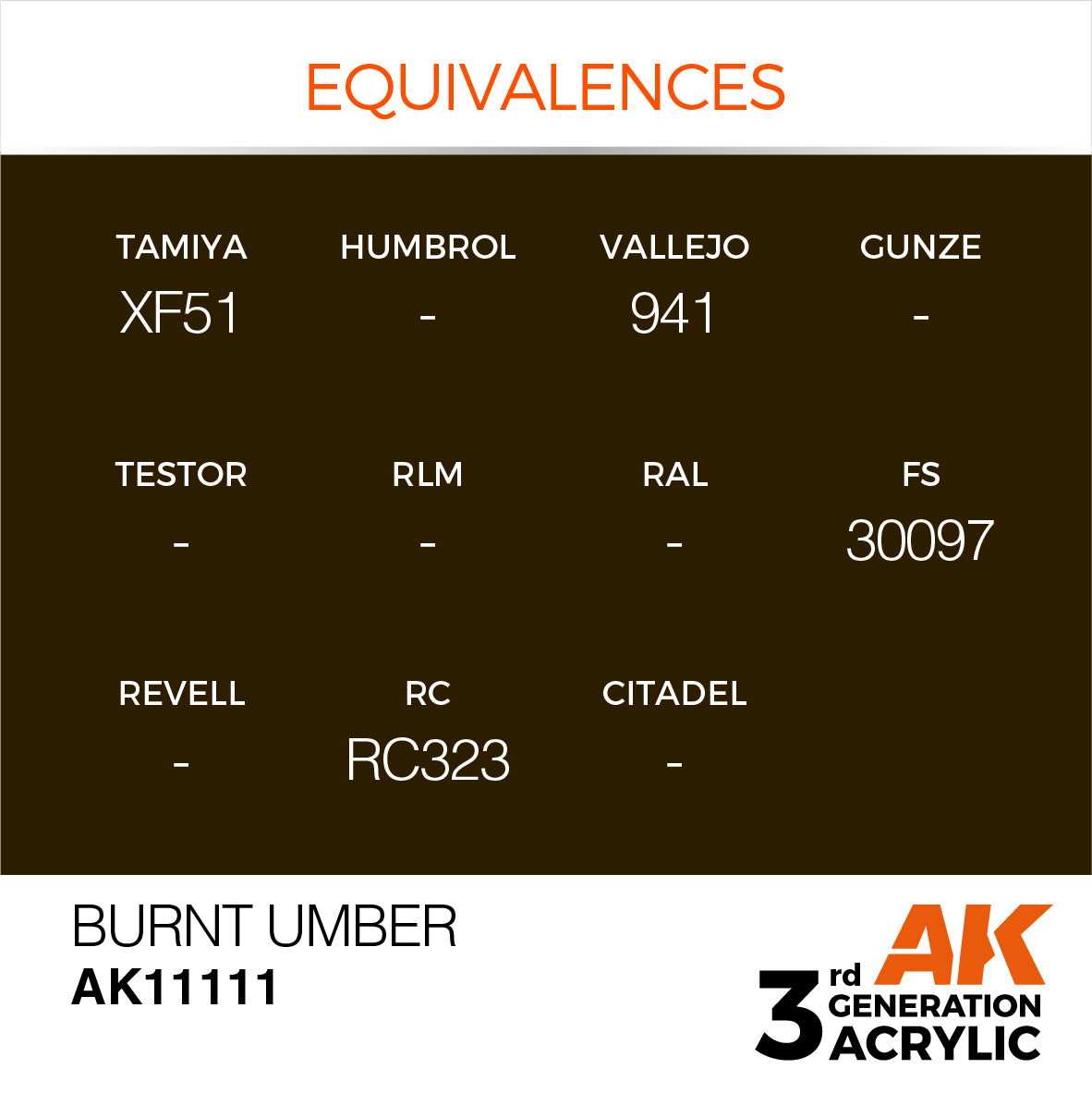 AK-11111 AK Interactive 3G Acrylic Burnt Umber 17ml