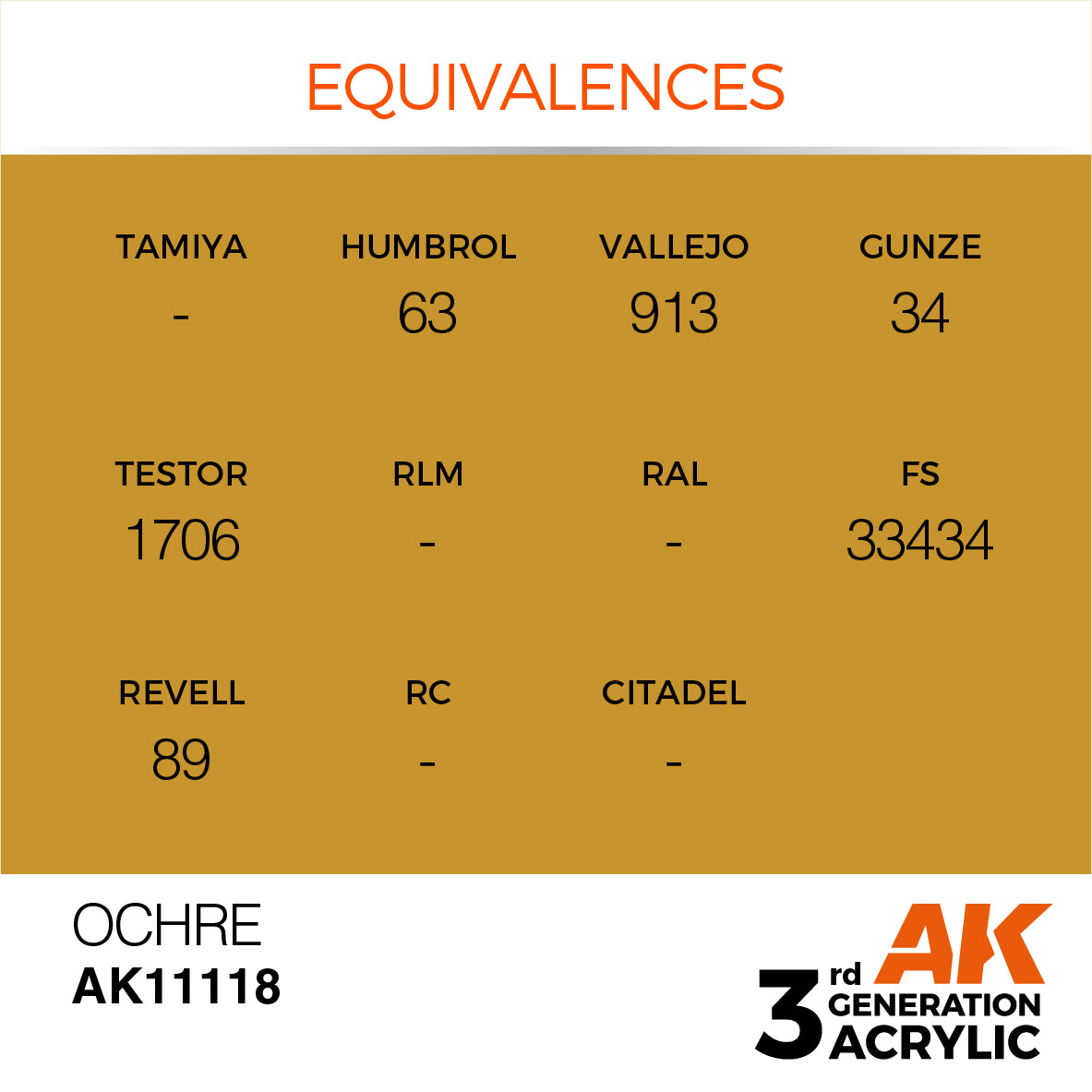 AK-11118 AK Interactive 3G Acrylic Ocher 17ml