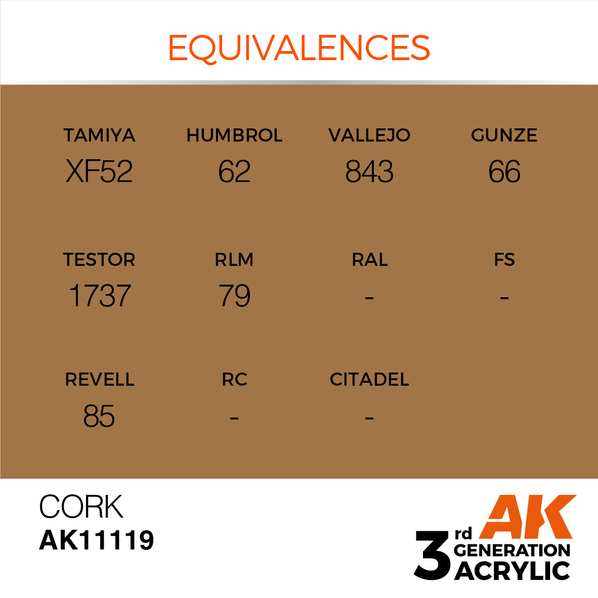 AK-11119 AK Interactive 3G Acrylic Cork 17ml