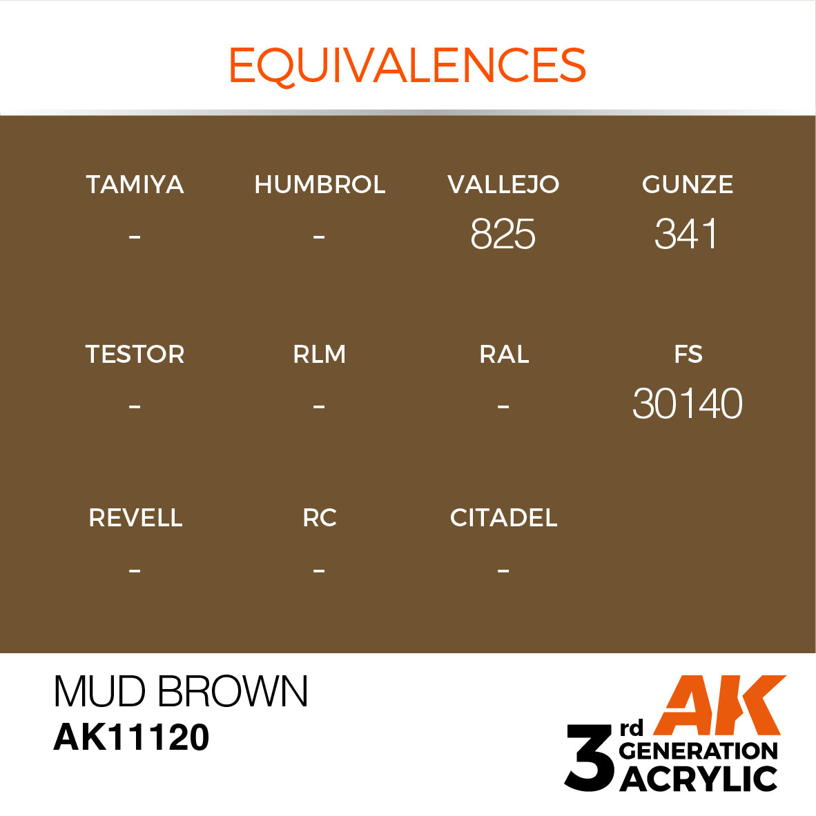 AK-11120 AK Interactive 3G Acrylic Mud Brown 17ml