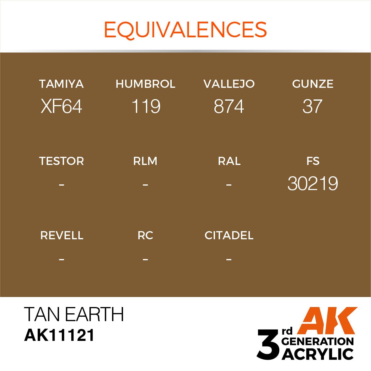 AK-11121 AK Interactive 3G Acrylic Tan Earth 17ml