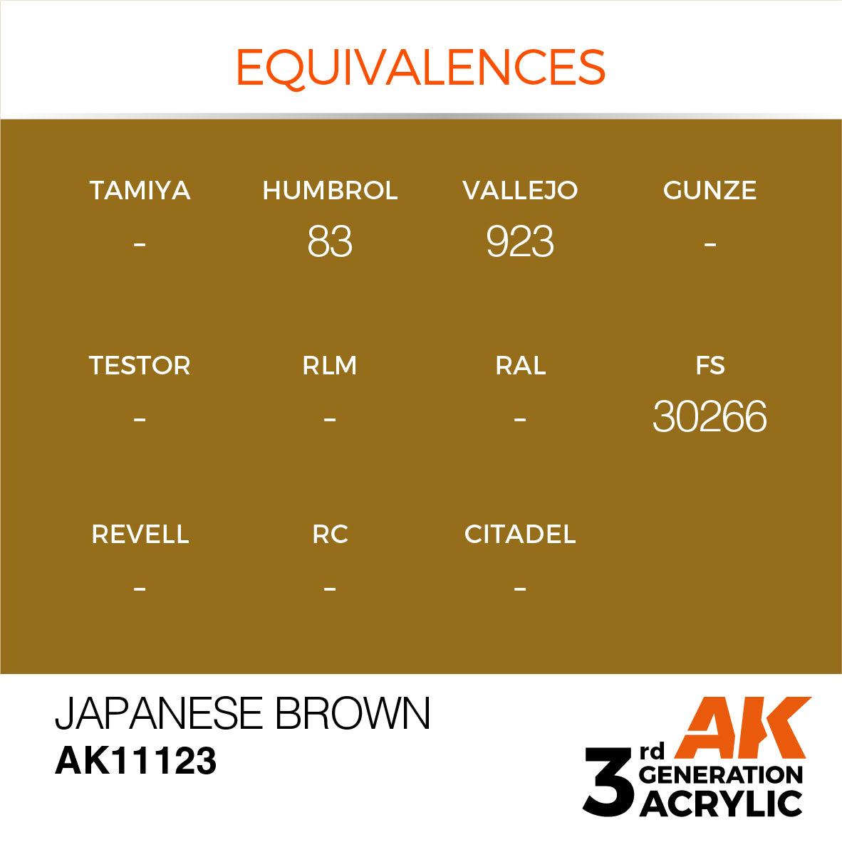 AK-11123 AK Interactive 3G Acrylic Japanese Brown 17ml