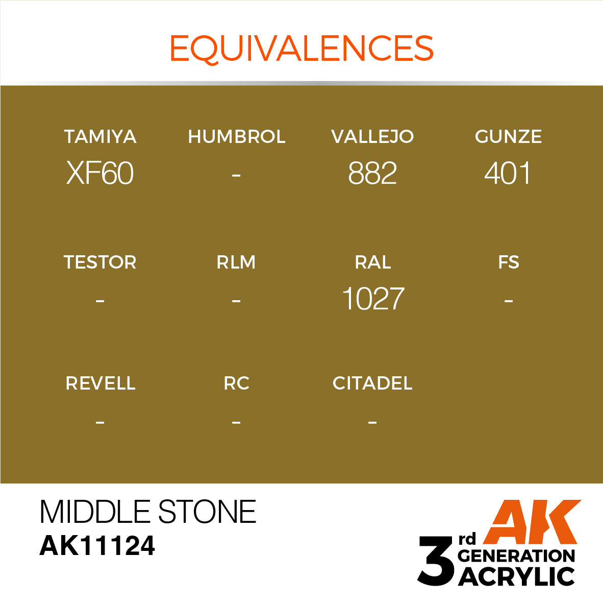 AK-11124 AK Interactive 3G Acrylic Middle Stone 17ml