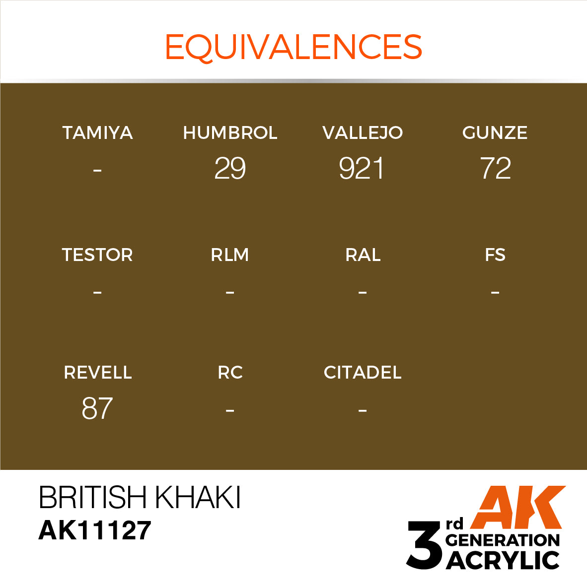 AK-11127 AK Interactive 3G Acrylic British Khaki 17ml