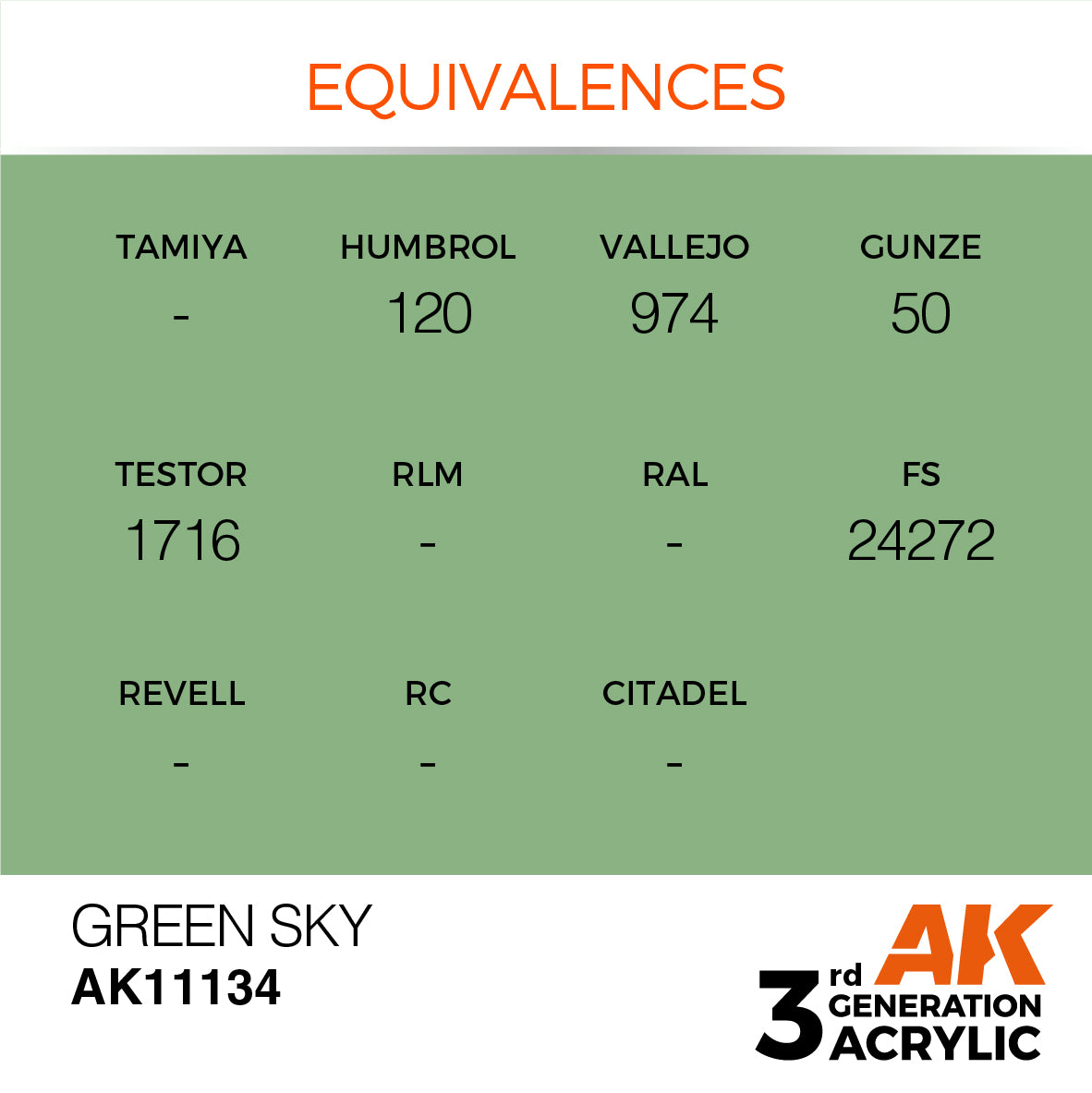 AK-11134 AK Interactive 3G Acrylic Green Sky 17ml