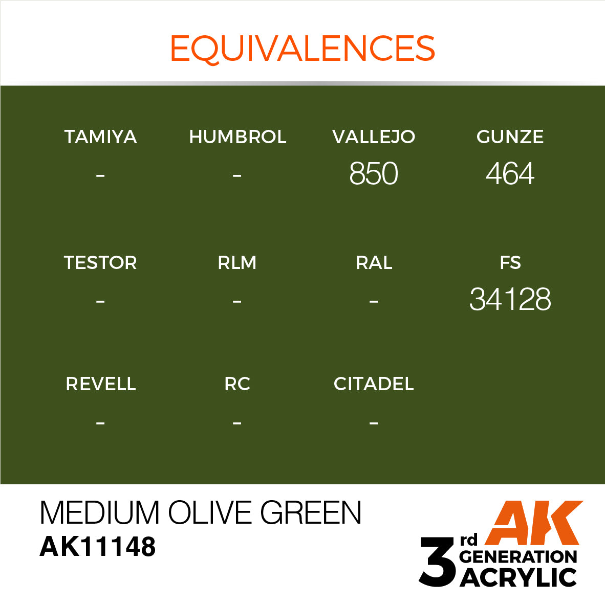 AK-11148 AK Interactive 3G Acrylic Medium Olive Green 17ml