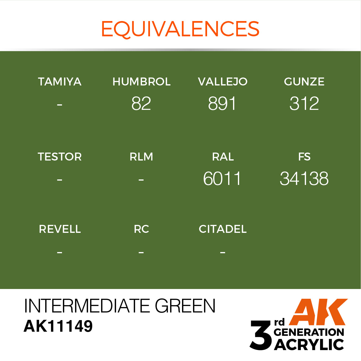 AK-11149 AK Interactive 3G Acrylic Intermediate Green 17ml