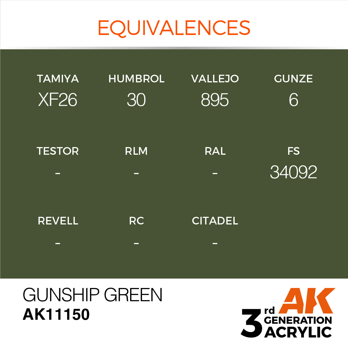 AK-11150 AK Interactive 3G Acrylic Gunship Green 17ml