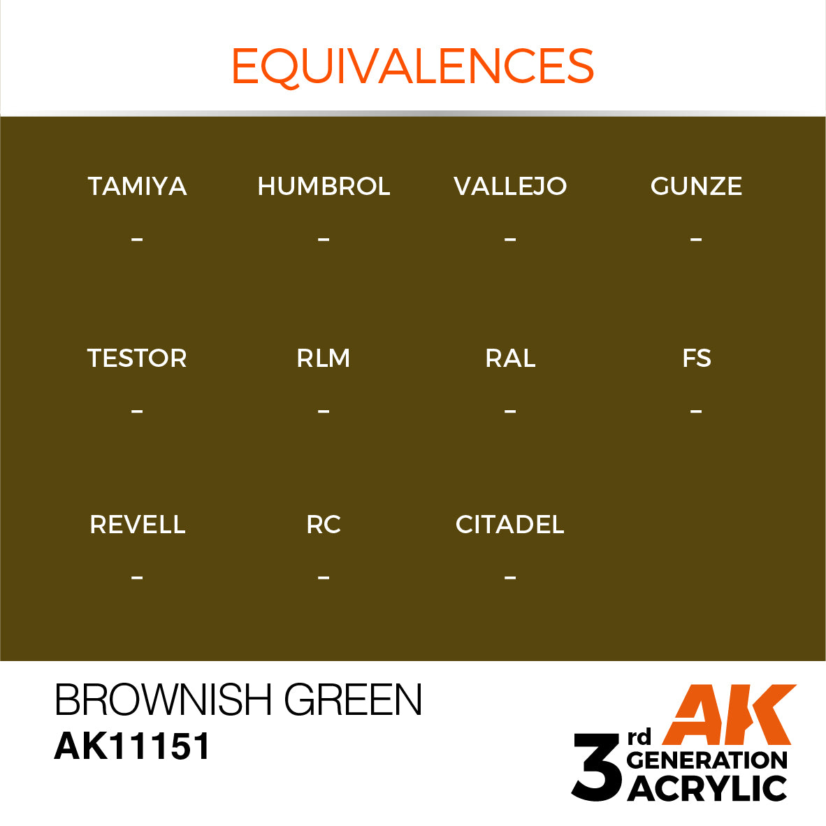 AK-11151 AK Interactive 3G Acrylic Brownish Green 17ml