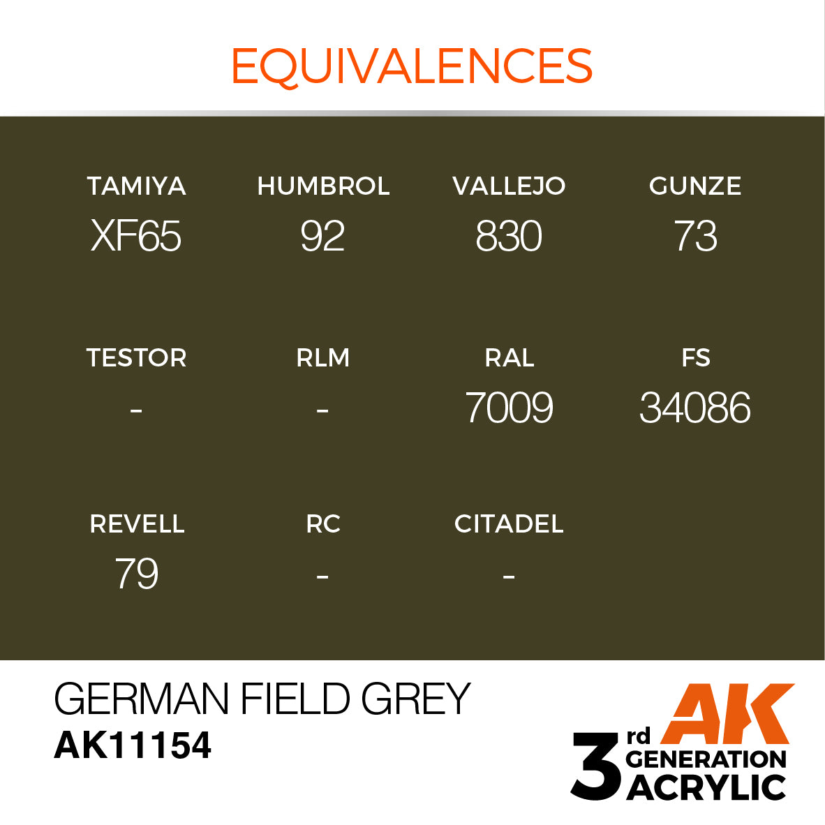 AK-11154 AK Interactive 3G Acrylic German Field Grey 17ml