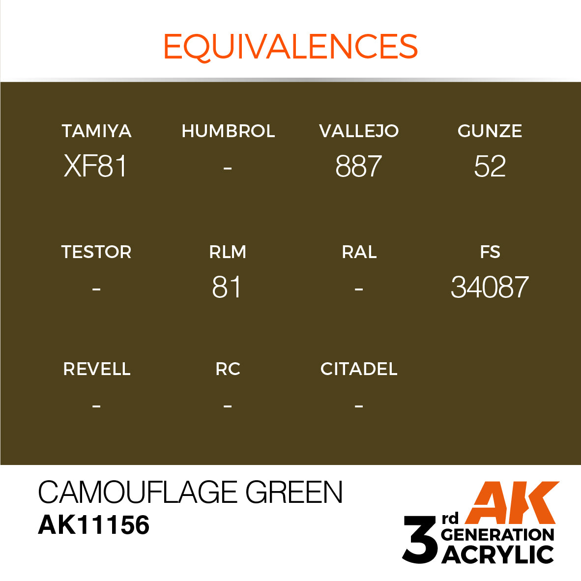 AK-11156 AK Interactive 3G Acrylic Camouflage Green 17ml