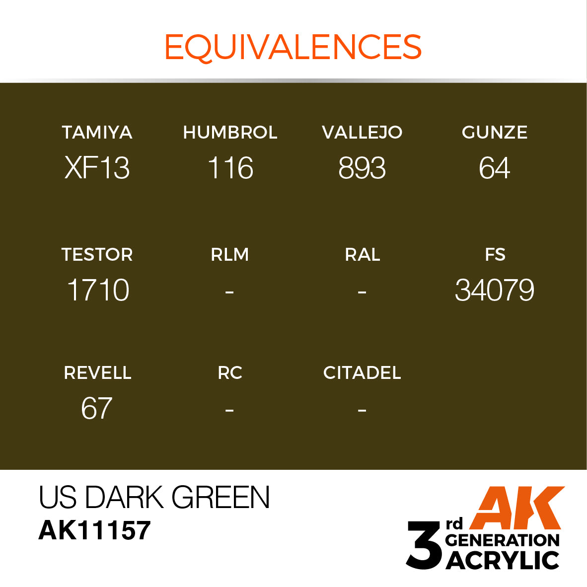 AK-11157 AK Interactive 3G Acrylic US Dark Green 17ml