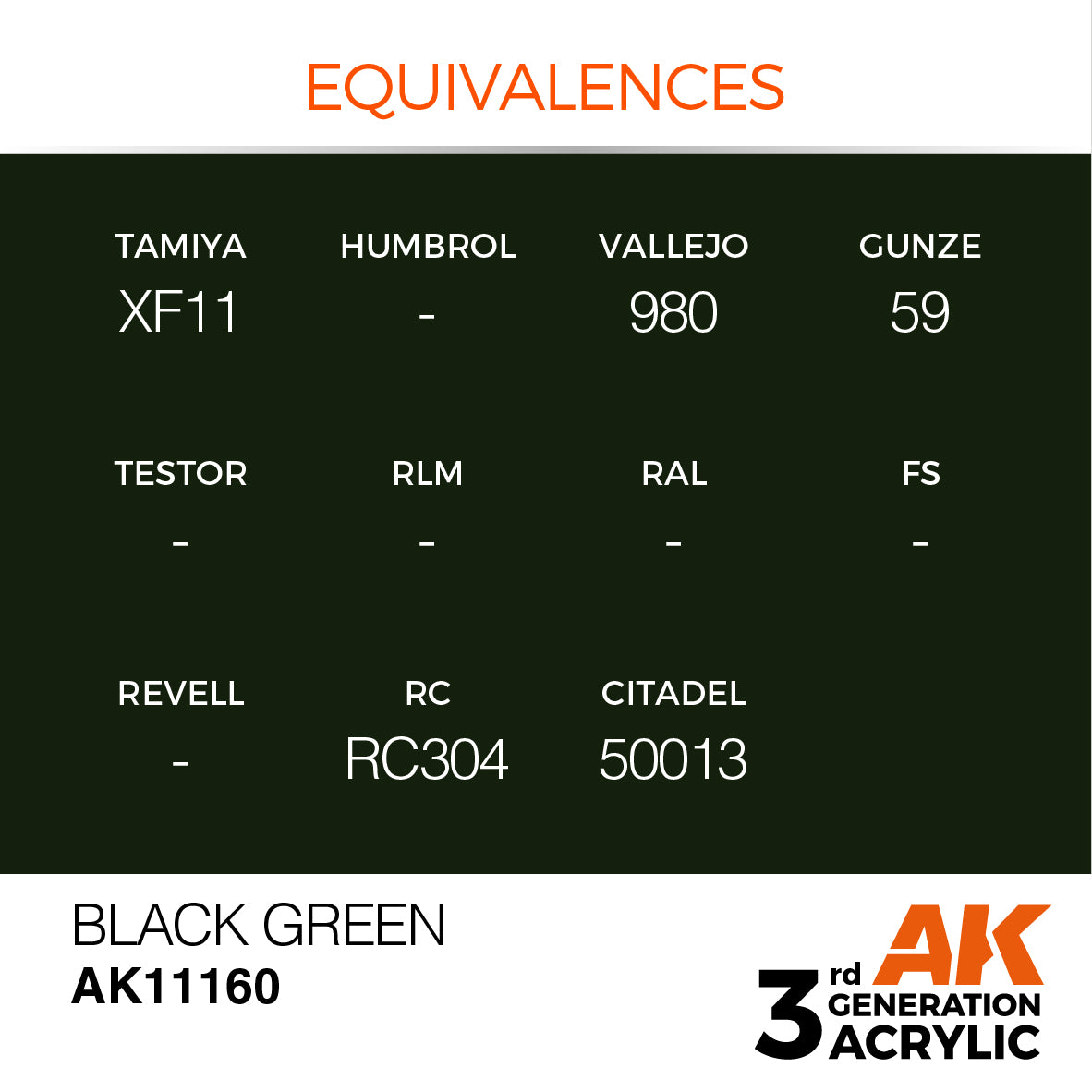 AK-11160 AK Interactive 3G Acrylic Black Green 17ml