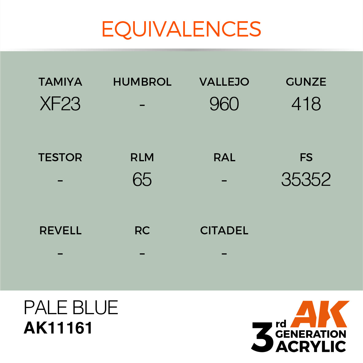 AK-11161 AK Interactive 3G Acrylic Pale Blue 17ml