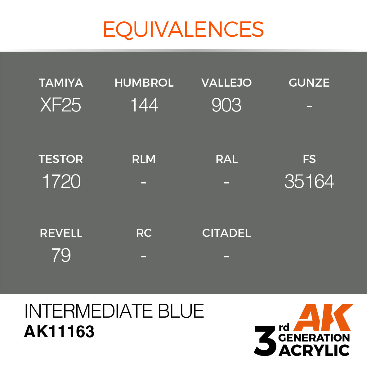 AK-11163 AK Interactive 3G Acrylic Intermediate Blue 17ml