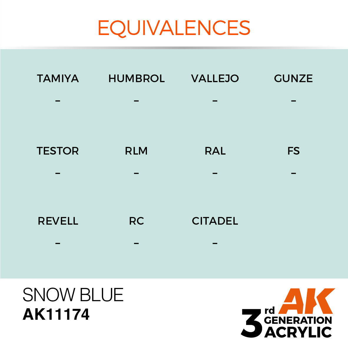 AK-11174 AK Interactive 3G Acrylic Snow Blue 17ml