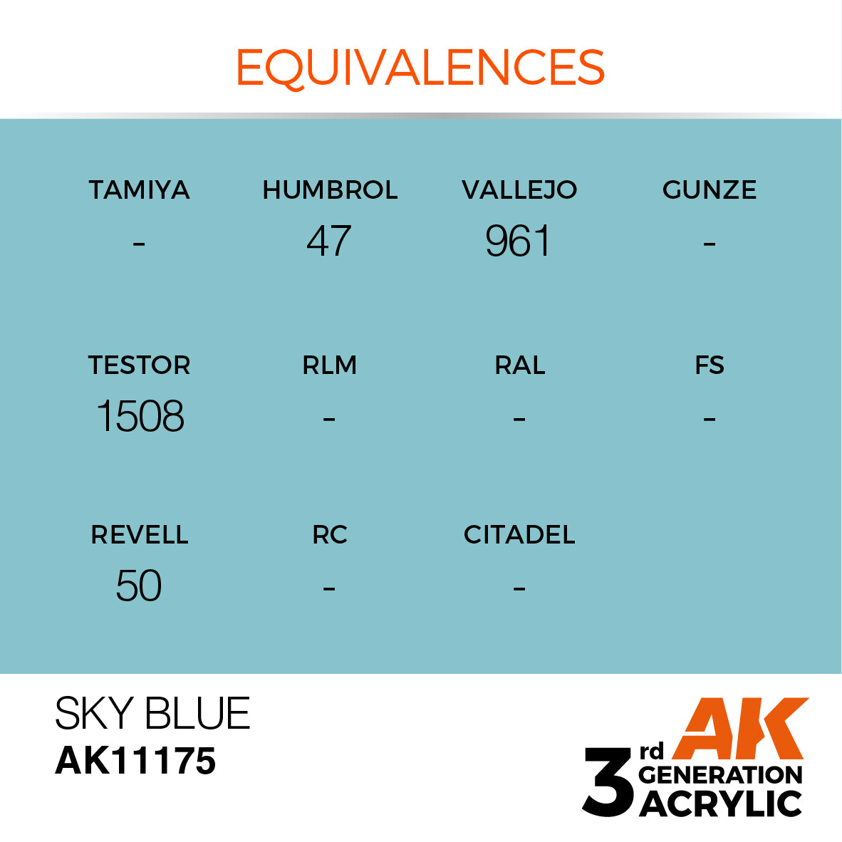 AK-11175 AK Interactive 3G Acrylic Sky Blue 17ml