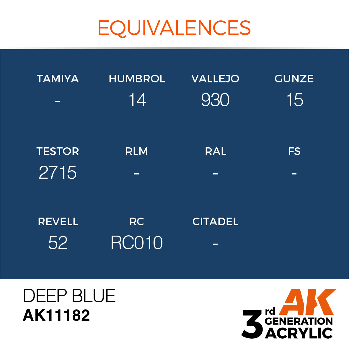 AK-11182 AK Interactive 3G Acrylic Deep Blue 17ml