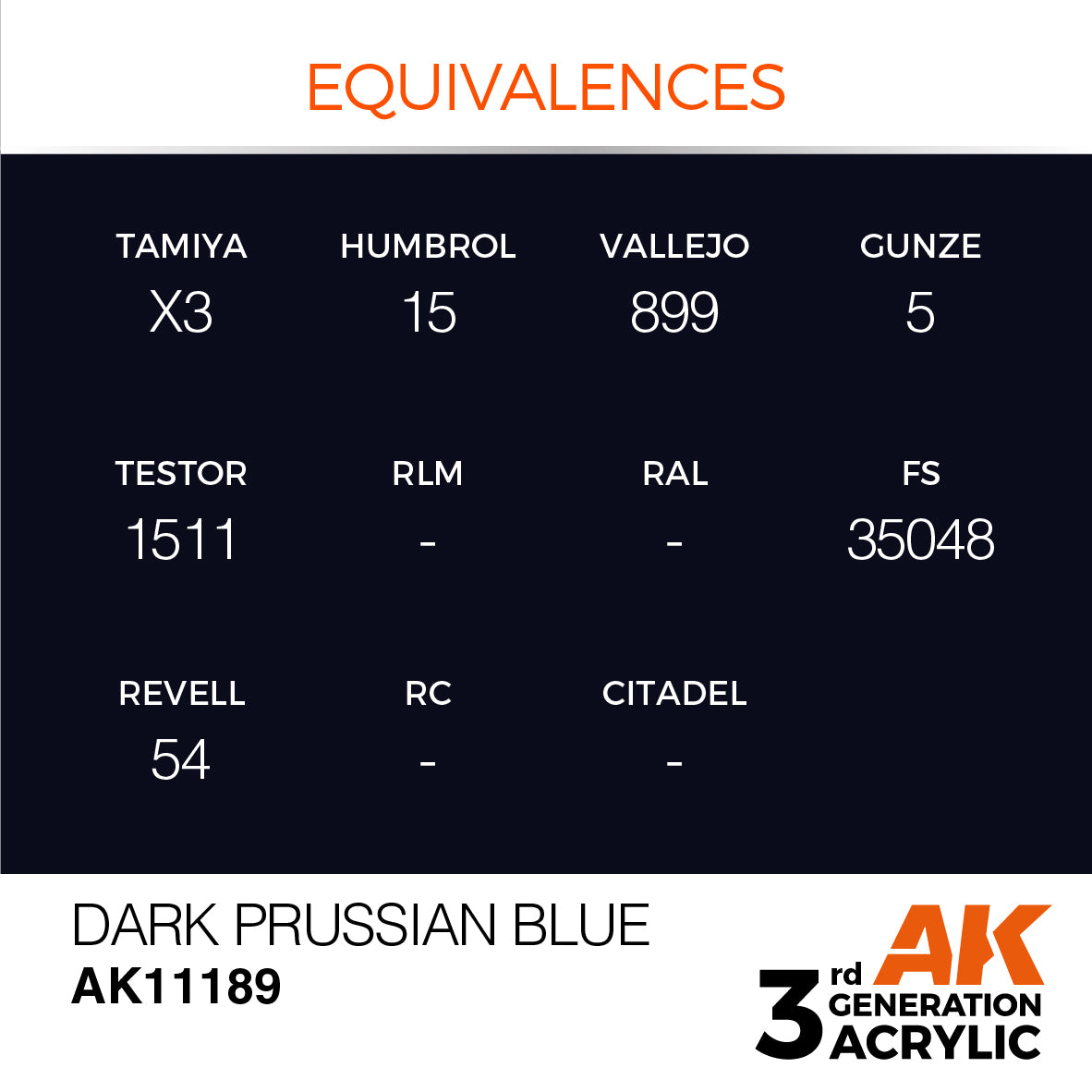 AK-11189 AK Interactive 3G Acrylic Dark Prussian Blue 17ml