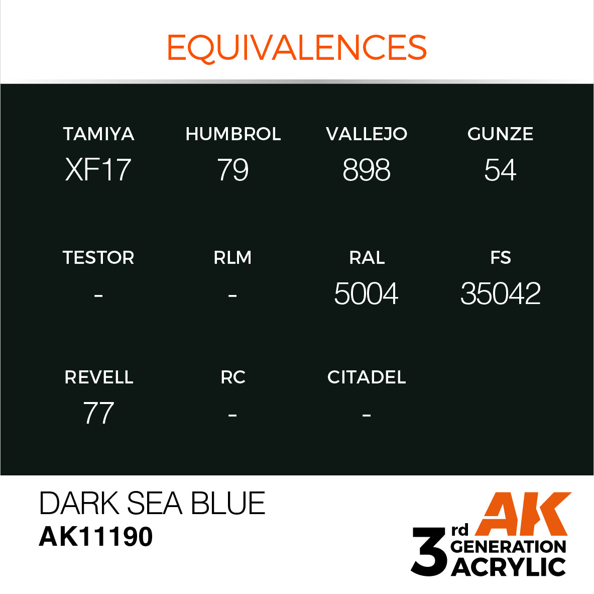 AK-11190 AK Interactive 3G Acrylic Dark Sea Blue 17ml