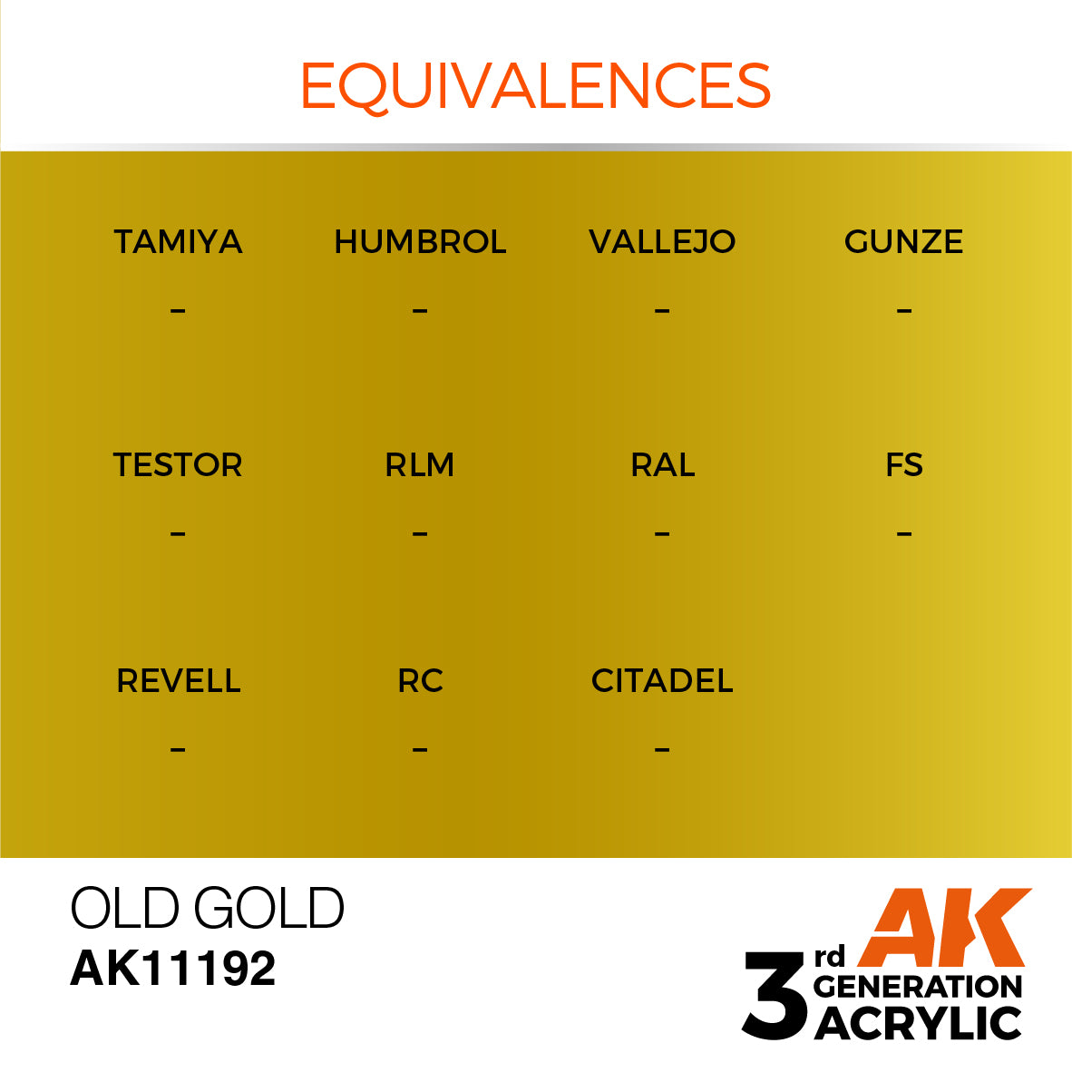 AK-11192 AK Interactive 3G Acrylic Old Gold 17ml