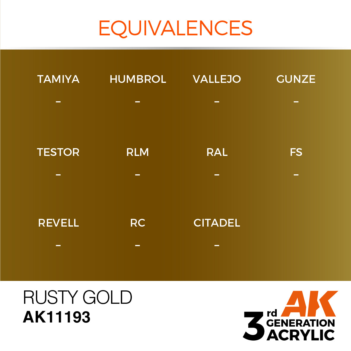 AK-11193 AK Interactive 3G Acrylic Rusty Gold 17ml