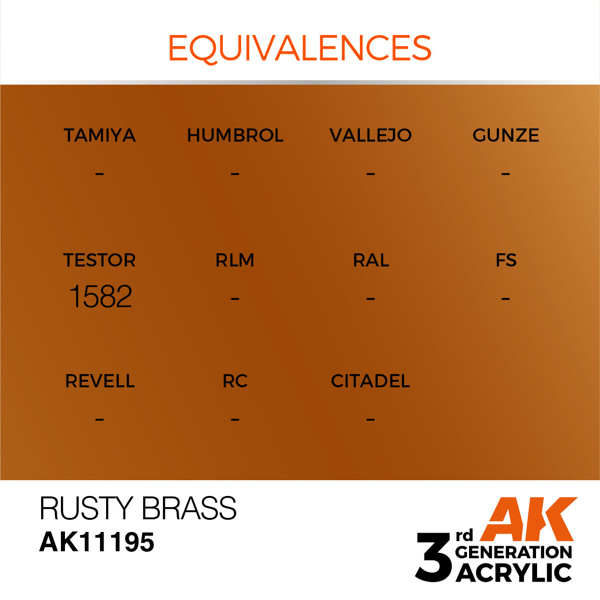 AK-11195 AK Interactive 3G Acrylic Rusty Brass 17ml