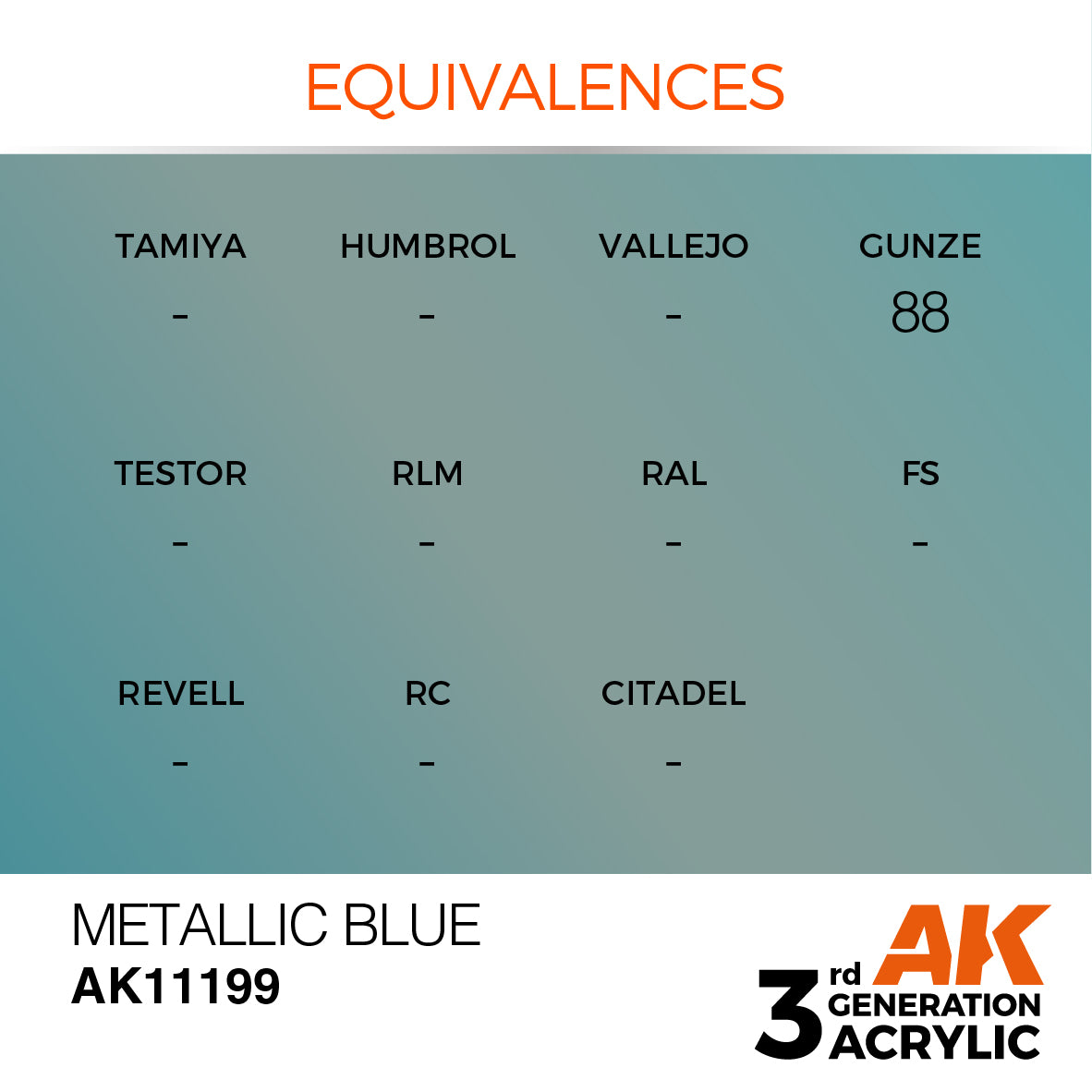 AK-11199 AK Interactive 3G Acrylic Metallic Blue 17ml