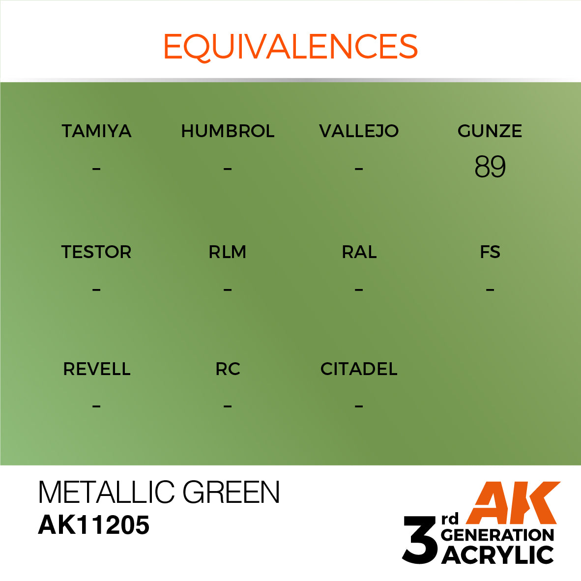 AK-11205 AK Interactive 3G Acrylic Metallic Green 17ml