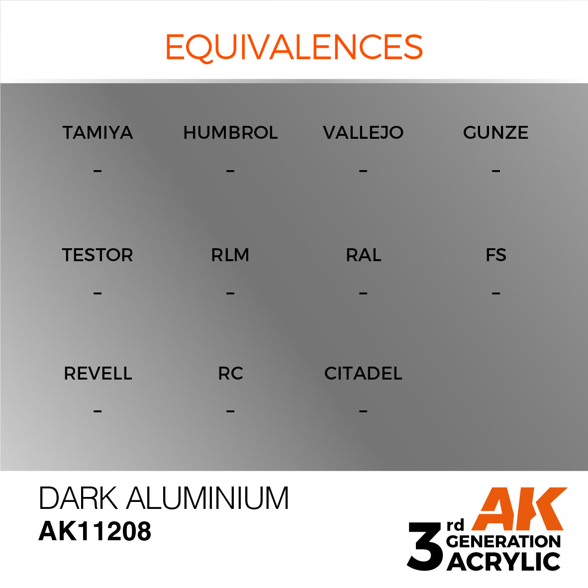 AK-11208 AK Interactive 3G Acrylic Dark Aluminum 17ml