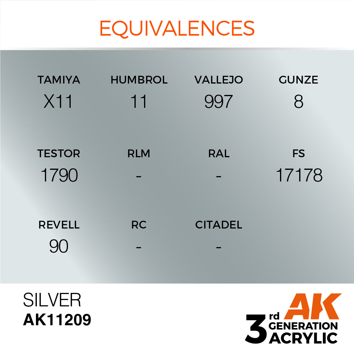 AK-11209 AK Interactive 3G Acrylic Silver 17ml