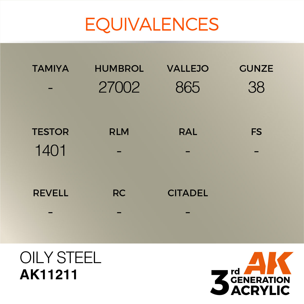 AK-11211 AK Interactive 3G Acrylic Oily Steel 17ml