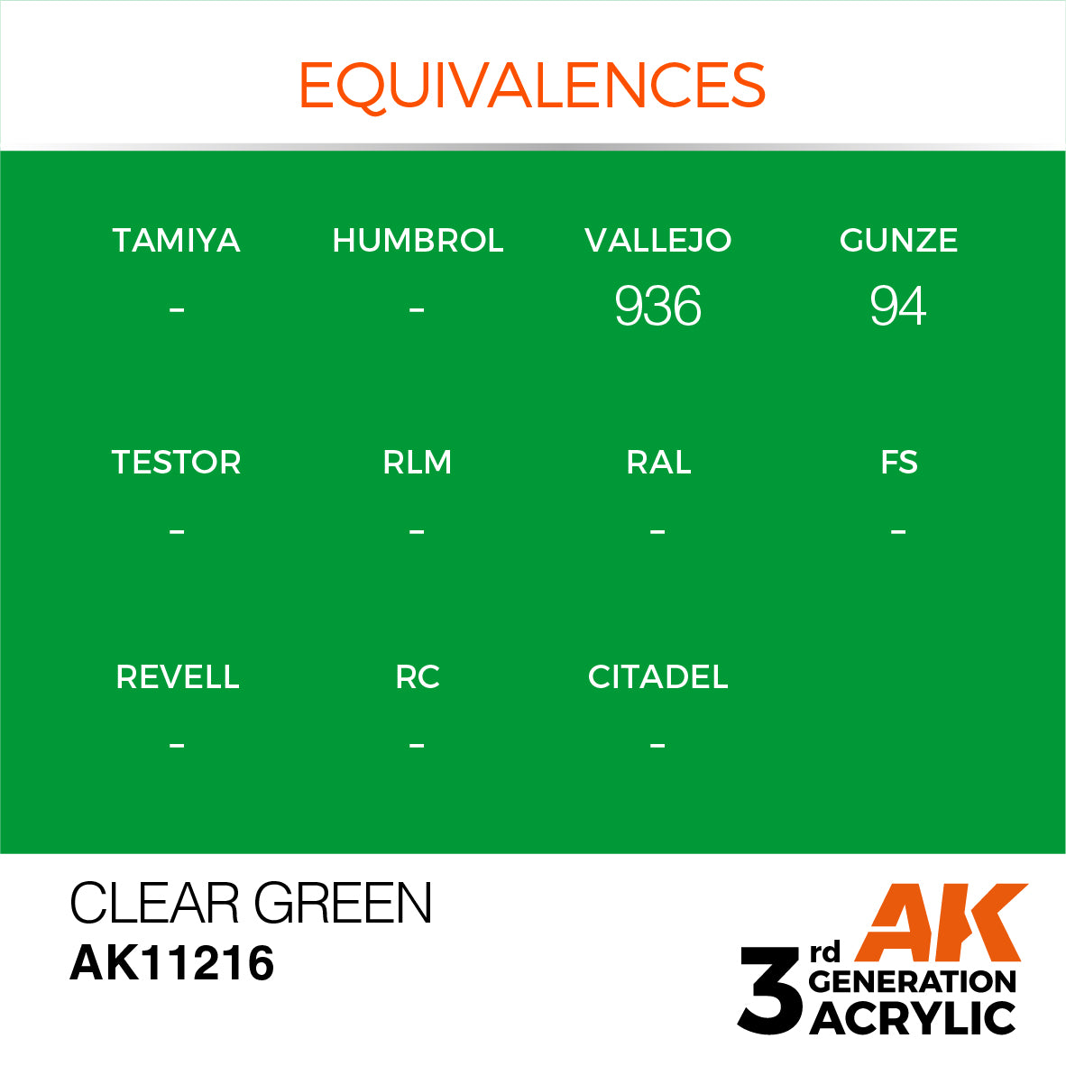 AK-11216 AK Interactive 3G Acrylic Clear Green 17ml