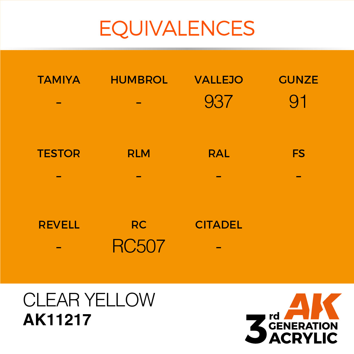 AK-11217 AK Interactive 3G Acrylic Clear Yellow 17ml