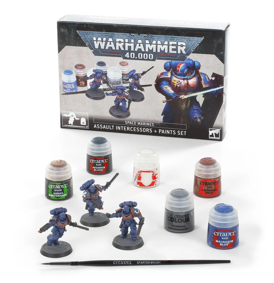 Space Marines: Assault Intercessors + Paint Set - 突擊仲裁者+顏料套裝